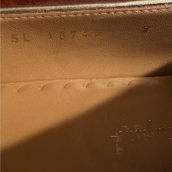 Salvatore Ferragamo Gold Slip On Sneakers Size 7 - Picture 8 of 8